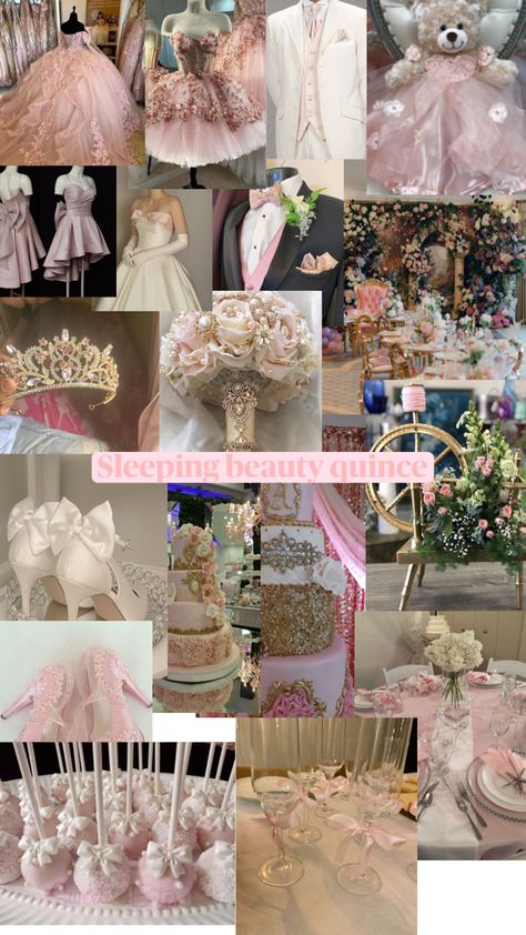 Pink Quinceanera Theme Outdoors, Quinceanera Themes Pink And Gold, Quince Ideas Themes Pink, Sleeping Beauty Xv Theme, Chambelanes Outfits Quinceanera Pink And Gold, Quinceanera Planning List, Quince Sleeping Beauty Theme, Quinceanera Pink Decorations, Pink And White Quinceanera Decorations