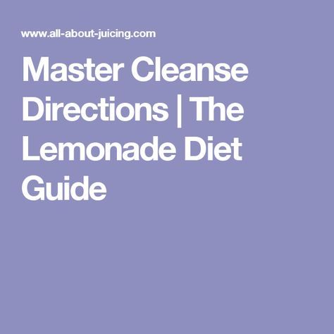 Lemonade Diet Master Cleanse, Master Cleanse Recipe, Detox Lemonade, Master Cleanse Diet, Lemonade Diet, Master Cleanse, Lemon Diet, Cleanse Diet, Cleanse Recipes