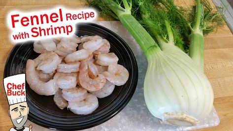 What’s fancier than a fennel recipe? Shrimp with fennel! Fennel sounds fancy, but it’s a super e Cooking Fennel, Recipe With Shrimp, Fennel Recipe, Recipe Shrimp, Fennel Recipes, Eat Fresh, Easy Vegetable, Cooking Seafood, Shrimp Dishes