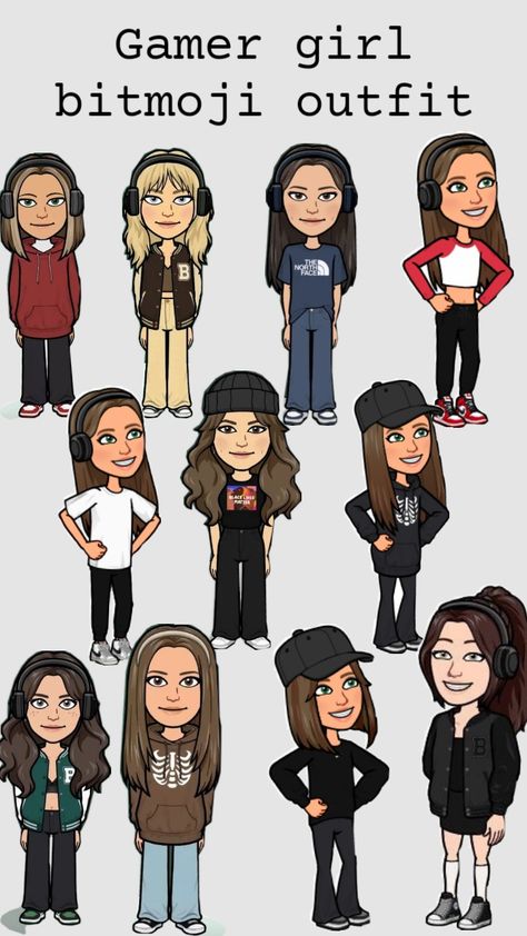 #gamergirl #bitmoji #bitmojioutfit Snap Outfits, Bitmoji Inspo, Snapchat Outfits, Cute Snapchat Bitmoji Ideas, Snapchat Bitmoji, Bitmoji Ideas, Bitmoji Outfits, Gamer Girl, Cool Girl