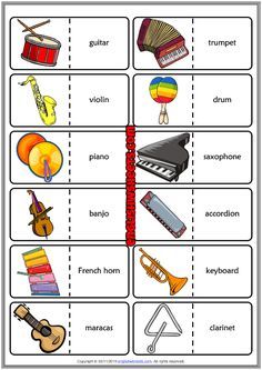 Vocabulary Games For Kids, Music Games For Kids, Music Flashcards, Music Vocabulary, Dominoes Game, Music Teaching Resources, Music Lessons For Kids, Esl Vocabulary, Kids Musical Instruments