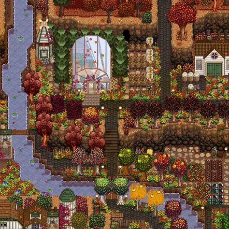 Farms of Stardew Valley on Instagram: "Stardew Valley inspiration farm! Farm of: Nol-Overwatch 🏡 #stardew #stardewvalley #valley #stardewvalleyfanart #stardewvalleyfarmer #stardewvalleygame #stardewvalleymaps #stardewvalleyedit #stardewvalleyfarm #switch #nintendo #game #cozy #happy #instagood #farm #20kfollowers #collaboration #photooftheday #picoftheday #instagram #love" Stardew Valley Tree Farm, Stardew Valley Wedding Dress, Stardew Valley Wedding, Tropical Houses Interior, Valley Outfit, Stardew Farm, Game Of Thrones Girl, Stardew Farms, Farm Inspiration