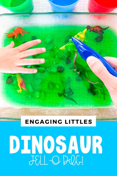 Dino Art For Preschool, Dinosaur Activities For Infants, Dino Toddler Activities, Dramatic Play Dinosaur Theme, Dinosaur Messy Play Activities, Dinosaur Movement Activities, Dinosaur Play Ideas, Dinosaur Day Preschool, Dinosaur Messy Play