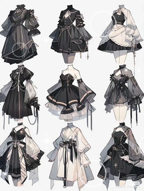 Oc Outfit Ideas Drawing, Vtuber Outfit Ideas, Lakaran Fesyen, Dress Design Drawing, Clothing Design Sketches, Anime Inspired Outfits, Fashion Drawing Dresses, Beautiful Illustration, Dress Design Sketches