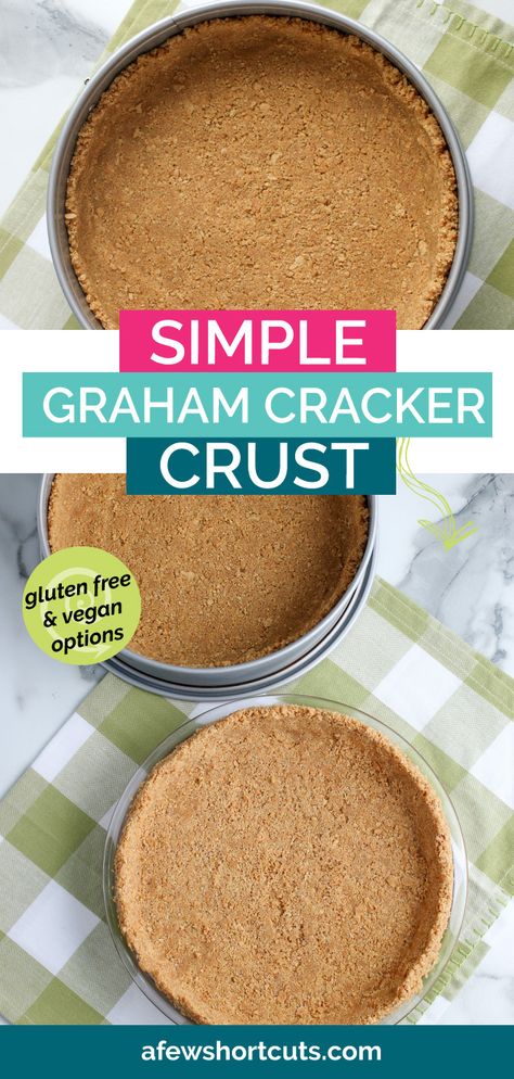 Gluten Free Gram Cracker Crust, How To Make Cheesecake Crust, Easy Gram Cracker Crust, Gf Graham Cracker Crust, Gf Cheesecake Crust, Diy Graham Cracker Crust, Vegan Graham Cracker Crust, Graham Cracker Crust For Cheesecake, Grahman Cracker Crust Recipe Pie