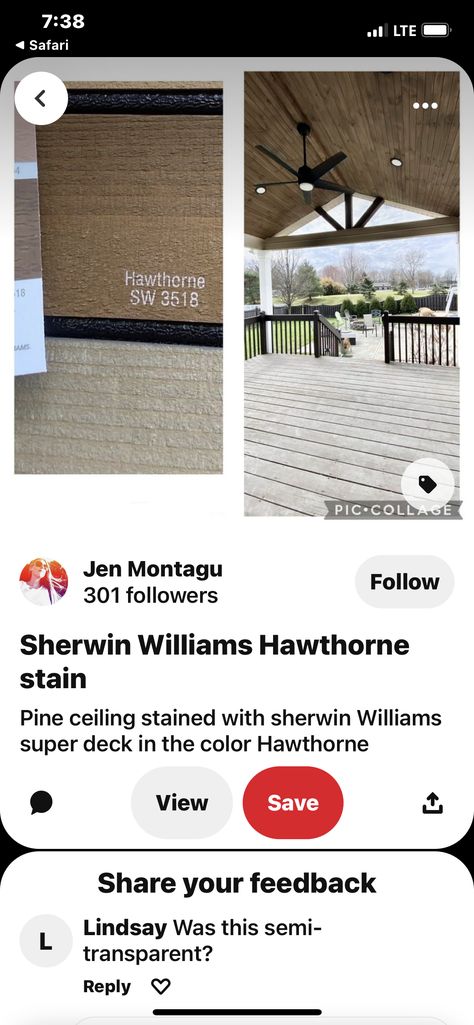 Hawthorne Stain Sherwin Williams, Sherwin Williams Hawthorne Stain, Sherwin Williams Porch Ceiling Blue, Haint Blue Porch Ceiling Sherwin Williams, Pine Patio Ceiling, Beadboard Porch Ceiling Stained, Cypress Porch Ceiling, Stain On Pine, Back Porch