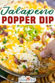 Potluck Dips, Popper Dip Recipe, Jalapeno Popper Dip Recipe, Savory Bacon, Party Food Bar, Jalapeno Popper Dip, Garage Party, Delicious Dips, Popper Dip