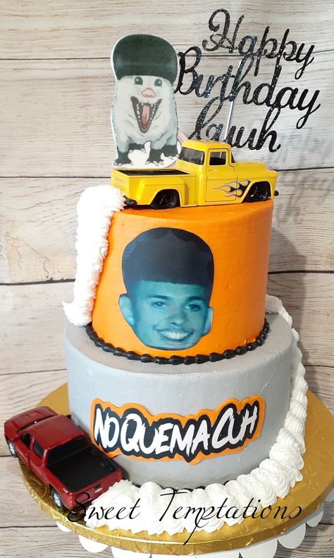 No Quema Cuh Cake Takuache Birthday Party, Trokiando Cuh Party Ideas, Takuache Spongebob, Takuache Cakes, Mexican Themed Birthday Party, Teenage Birthday Party, 14th Birthday Cakes, Funny Spanish Jokes, Mexican Memes