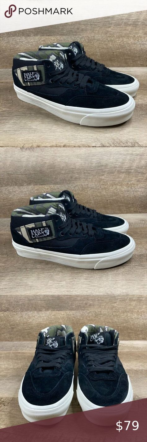 VANS Half Cab 33 DX Wild Camo Black/White Mid Top Sneakers Mens 6.5 Womens 8 NEW Mid Top Sneakers, Mid Top, Vans Shoes, Top Sneakers, Camo, Black White, Black And White, Sneakers, Outfit Inspo