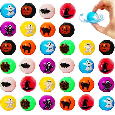 PRICES MAY VARY. Value Halloween Spinner Bulk: 32 Halloween-themed fidget spinner balls, with 8 Halloween patterns and 8 colors. The colors are bright and the Halloween toy is a combination of mini ball and finger spinner, making it perfect for Halloween parties and entertaining cute little troublemakers Halloween Design: The patterns printed on spinner balls includes skeletons, pumpkins, bats, spiders, ghosts, black cats, and more. Suitable for kids and adults to relieve stress, Add more fun to Halloween Prizes, Toys For Kids Boys, Teal Pumpkin Project, Halloween Goodie Bags, Classroom Prizes, Fidget Spinners, Box Toys, Pumpkin Projects, Halloween Toys