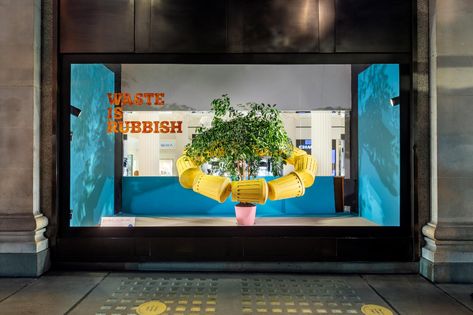 FRAME | Street-side sustainability: how Selfridges is using window displays to sell a message, not just products Store Window Displays, Consumer Culture, Architecture Magazines, Bag Display, Store Displays, Green Building, United Colors Of Benetton, Visual Merchandising, Retail Design