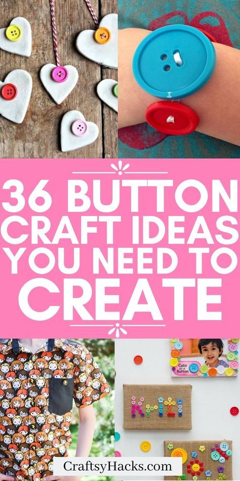 If you are looking for a fun way to destash your spare buttons you need to make these amazing crafts with buttons. These fun DIY crafts are perfect for kids to create and have more fun creating button crafts with their friends. Button Craft Ideas, Button Crafts For Kids, Diy Button Crafts, Buttons Crafts Diy, Button Craft, Crayon Art Melted, Diy Buttons, Button Art, Themed Crafts