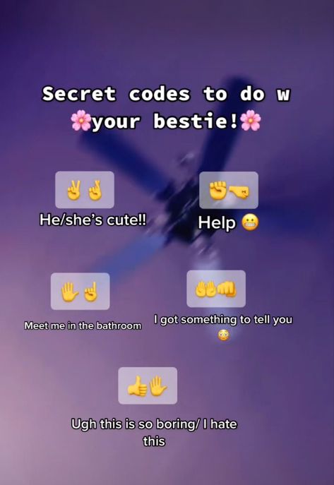 Emoji Codes For Friends, Class Codes For Friends, Secret Hand Codes For Best Friends, Bff Hand Codes For School, Hand Codes For Friends, Friend Codes For School, Bff Codes With Hands, Bestie Hand Codes, Secret Codes For Best Friends In School