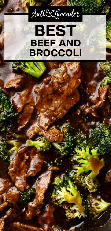 closeup of steak in sauce with text overlay that reads best beef and broccoli Best Beef And Broccoli, Keto Beef And Broccoli, Resep Steak, Beef And Broccoli Recipe, Easy Beef And Broccoli, Beef Broccoli, Beef Steak Recipes, Keto Beef, Chinese Cooking Recipes