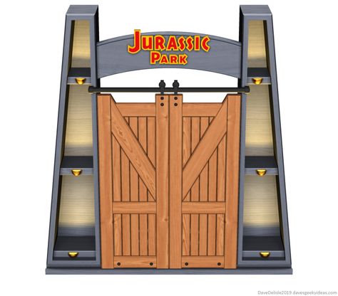 Furniture – Dave's Geeky Ideas Jurassic Park Gate, Welcome To Jurassic Park, Geeky Christmas, Jurassic Park Birthday Party, Jurassic Park Party, Jurassic Park Birthday, Birthday Party At Park, Carnival Birthday Party Theme, Dinosaur Room