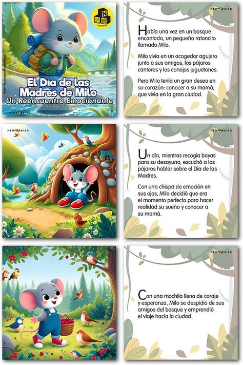 Cuento Día de las Madres de Milo PDF gratis. Actividades escolares para El Día de las Madres de Milo. Lecciones sobre El Día de las Madres. Cuento sobre el amor maternal para niños. Cuentos del Día de las Madres para preescolar. El Día de las Madres PDF. Cuentos de aventuras para niños sobre la familia. Cómo enseñar El Día de las Madres. Education, Reading, Books