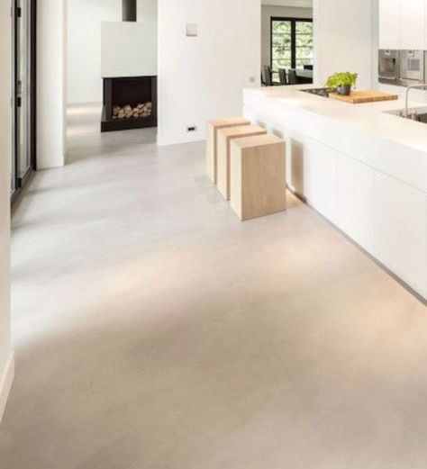 Beige Concrete Flooring, Beige Cement Floor, Sand Concrete Floor, Cream Polished Concrete Floor, Beige Concrete Floors, Tan Concrete Floors, Cement Floor Ideas Living Room, White Polished Concrete Floor, Concrete Floor Colors