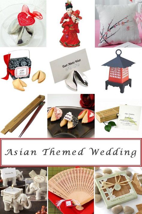 Asian Themed Wedding, Asian Wedding Themes, Custom Fortune Cookies, Reception Accessories, Personalized Chopsticks, Elegant Wedding Ideas, Interactive Gifts, Paper Parasol, Edible Favors