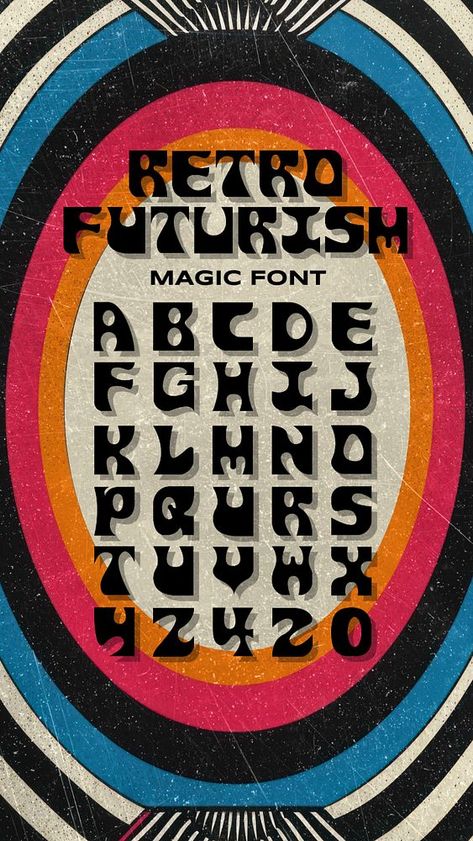 Retro Futurism Typography, Retro Futurism Font, Retro Futurism Logo, Retro Futurism Graphic Design, Retrofuturism Design, Retro Futurism Design, Cafe Burger, Futurism Design, Alphabet Arabic