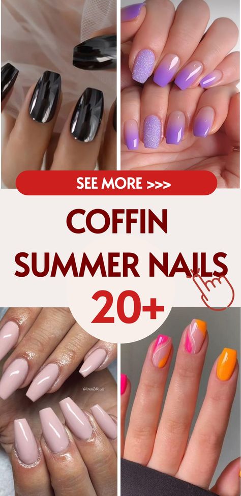 Elevate your summer look with our stunning collection of coffin nails for a trendy and eye-catching style. Our skilled nail artists offer a variety of chic pastel shades and intricate geometric patterns that are perfect for any summer event. Whether you're lounging by the pool or out all night, these edgy designs will make a statement. Embrace your unique style this summer - schedule your appointment now and let your coffin nails do the talking! Coffin Summer Nails, Red White Blue Nails, Firework Nail Art, Firework Nails, Summer Nails 2024, Pink Summer Nails, Spring Nail Designs, Edgy Nails, Nail Type