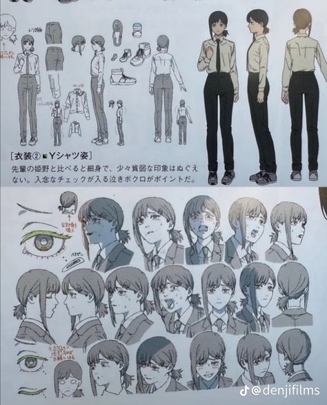 Kobeni Character Sheet, Power Character Sheet, Makima Character Sheet, Character Design Sheet Anime, Manga Character Design Sheet, Character Sheets Anime, Character Sheet Concept Art, Professional Character Design Sheet, 360 Character Design