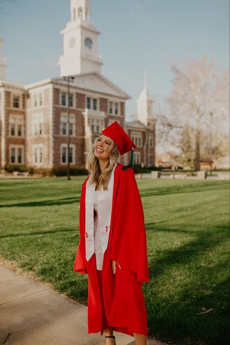 Graduation Outfit Red Cap And Gown, White Coat Graduation Photos, Maroon Cap And Gown Graduation Outfit, Red Graduation Gown And Cap, Graduation Pictures Red Cap And Gown, Red Cap And Gown Graduation Outfit, Red Graduation Gown, Red Cap And Gown, Gap And Gown Pictures Graduation