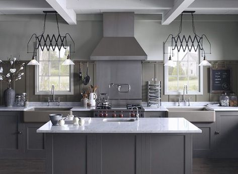 Kitchen Cabinet Colors - Petite Modern Life Best Gray Paint, Best Gray Paint Color, Most Popular Paint Colors, Серая Кухня, Industrial Kitchen Design, Apron Sink Kitchen, Popular Paint Colors, Iron Mountain, Neutral Kitchen