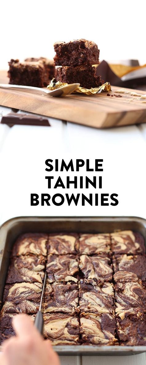 Tahini Brownies, Video Dark, Classic Brownies Recipe, Chocolate Tahini, Tahini Recipe, Coconut Dessert, Brownie Desserts, Vegan Brownie, Oreo Dessert