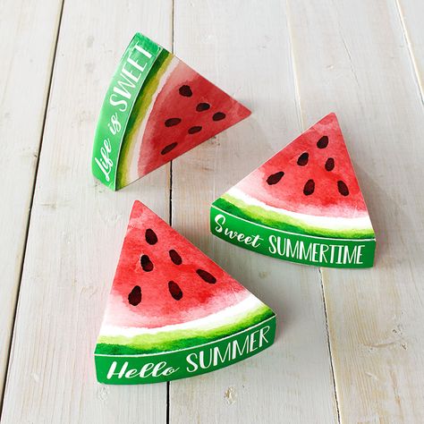 Summer Crafts For Adults, Crafts Summer, Watermelon Crafts, Summertime Decor, Summertime Crafts, Watermelon Decor, Stacked Books, Tiered Tray Diy, Life Is Sweet