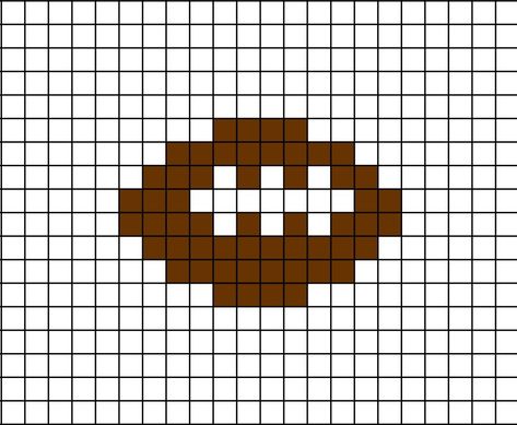 A pixel art template of an American football. Perler Bead Patterns Football, Pixel Art Tiny, Football Pixel Art, Alphabet Graph, Crochet Dinosaur Pattern Free, Pixel Art Animals, American Football Ball, Square Drawing, Pixel Beads