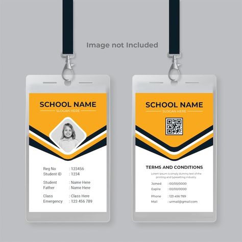 School college id card design psd templa... | Premium Psd #Freepik #psd Student Card Design, School Id Card Template, Invitation Card Maker, Id Card Design, Shiva Sketch, School Card, Company Id, School Id, Id Card Template