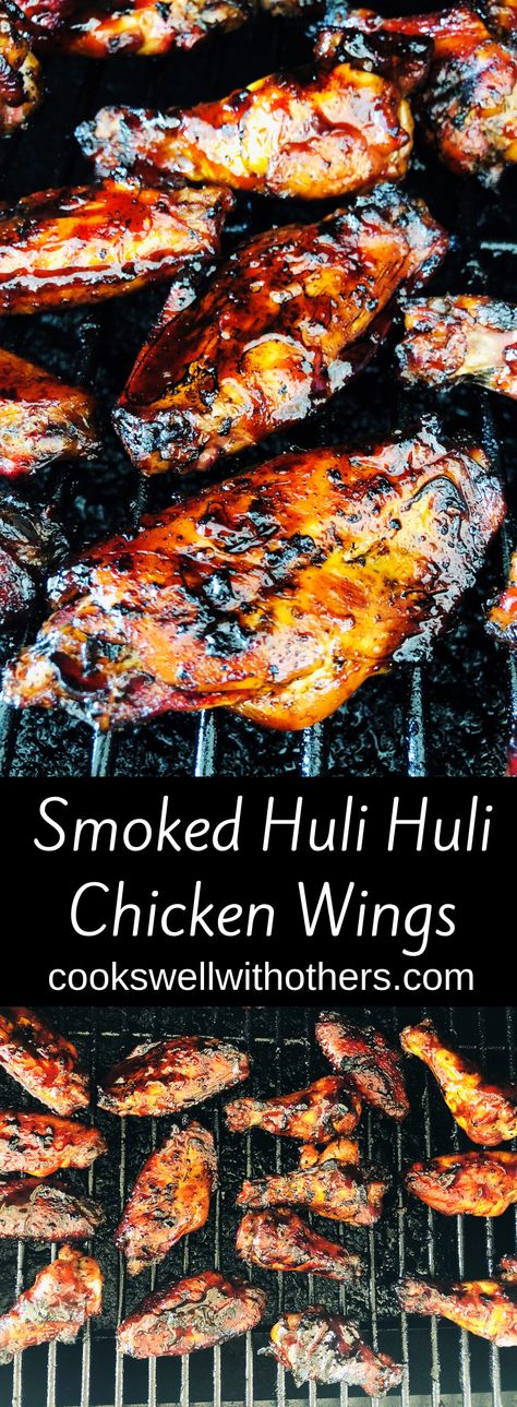 Smoked Huli Huli Chicken, Chicken Wings On Traeger Grill, Traeger Wings Recipe, Traeger Chicken Wings, Smoked Teriyaki Chicken, Smoked Wings Recipe, Huli Chicken, Huli Huli, Huli Huli Chicken