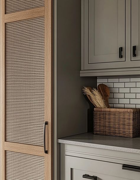 Have you ever felt like your space was missing something? A few small changes can make a HUGE difference! I'm totally in love with how these woven cabinets and soft neutral tones create such a cozy, modern vibe. It’s the perfect blend of style and function, don’t you think?⁣ Tip: Adding texture can instantly elevate any room, especially in areas like your mudroom, laundry room, or entryway. Mixing natural textures like wicker and cane with sleek surfaces creates warmth and depth. And let's be... Mudroom Laundry, Mudroom Laundry Room, Cane Furniture, New Interior Design, Small Changes, Modern Vibe, Colorful Furniture, Interior Design Trends, Neutral Tones