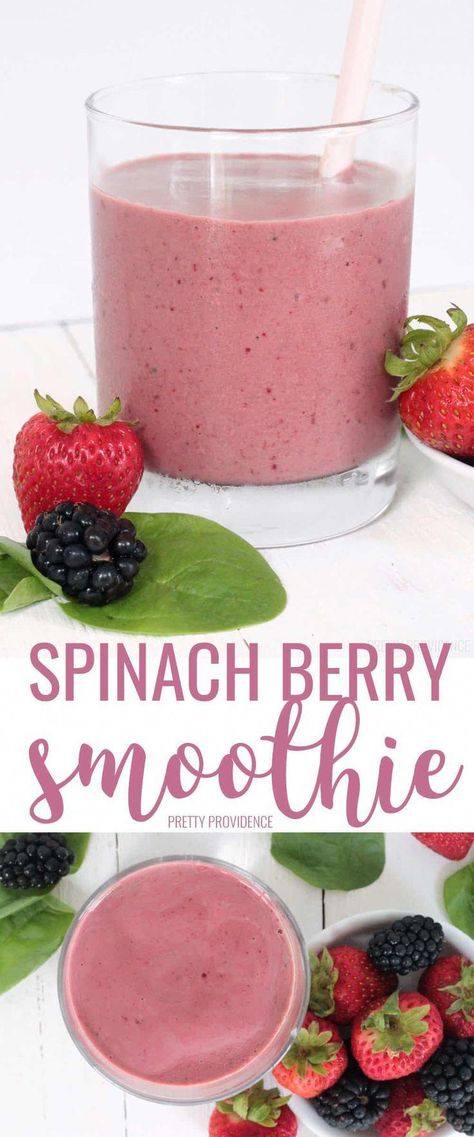 Best Spinach Smoothie Recipe, Spinach Smoothie Recipes, Smoothie Fruit, Berry Smoothie Recipe, Healthy Breakfast Smoothies, Spinach Smoothie, Easy Smoothie Recipes, Fruit Carving, Strawberry Smoothie