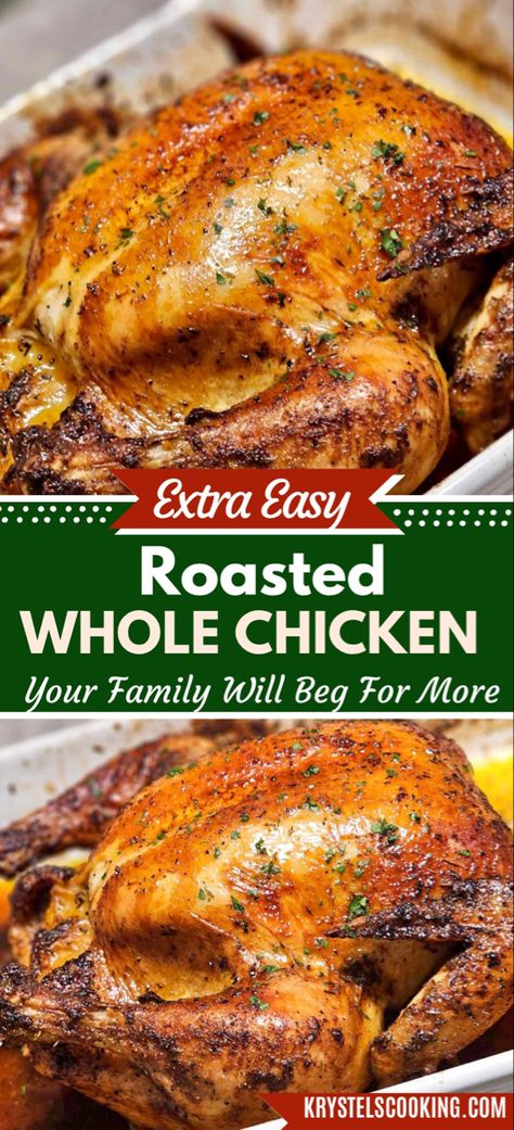 Whole Roasted Chicken on a platter, perfectly cooked and golden brown. Easy Oven Baked Whole Chicken, Seasoning For Whole Chicken, Cooking A Chicken Whole Oven, Bake Chicken In Oven Whole, Baked Whole Chicken Recipes Oven Bag, Roast A Whole Chicken In The Oven, Bake A Chicken Whole In The Oven, Recipe For Whole Chicken In Oven, Baked Chicken Recipes Whole