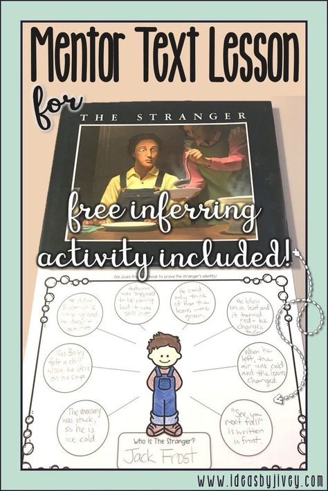 Teach students to practice inferring with this mentor text lesson using the mentor text The Stranger by Chris Van Allsburg. Chris Van Allsburg, Inference Activities, Grade Three, Mentor Sentences, Reading Stations, 4th Grade Ela, Classroom Strategies, Reading Anchor Charts, Trade Books