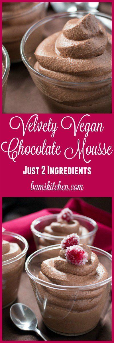 Vegan Mousse, Chocolate Desert, Healthy Vegan Dessert, Chocolate Mousse Desserts, Vegan Chocolate Mousse, Coconut Dessert, Diy Easy Recipes, Brownie Desserts, Cake Vegan