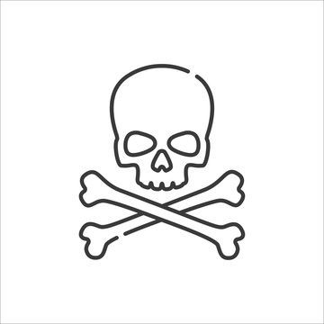 Simple Skull Drawing, Skull Vector Art, Easy Skull Drawings, Simple Skull, Skulls Drawing, Skull Crossbones, Vector Line, Skull Illustration, Skull Drawing