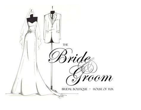 bride and groom Secret Bride Logo, Bridal Logo Design, Team Groom Logo, Bride Groom Illustration, Team Bride Logo, Bride And Groom Dress, Good Names, Boutique House, Vintage Bridal Accessories