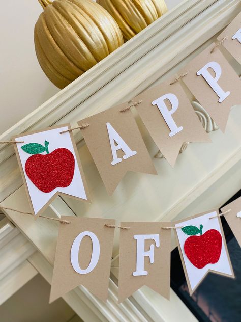 Apple Birthday Party, Apple Birthday, First Birthday Decor, Gifts Banner, First Birthday Banner, Apple Of My Eye, Welcome Door Signs, Apple Theme, First Birthday Banners