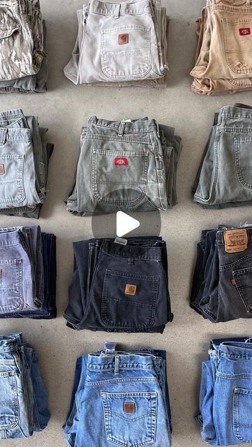 Ez-T Vintage on Instagram: "So many great fits you can build with vintage pants 🤎  Our Vintage Pants Drop just went live yesterday including Carhartt & Dickies Carpenter, Carhartt & Dickies Denim, Nike & Adidas Track Pants, and so much more 🌿  Get yourself a pair at eztvintage.com  (Link in bio)  FOLLOW FOR MORE VINTAGE CLOTHES, FASHION CONTENT, AND OUTFIT INSPOS 🧎🏻  #fashion#vintage#outfitinspiration#thrift#thrifthaul" Carhartt Denim Pants, Dickies Carpenter Pants Outfit, Carpenter Pants Outfit, Thrifted Pants, Vintage Dickies, Carhartt Pants, Fashion Content, Adidas Track Pants, Carpenter Pants