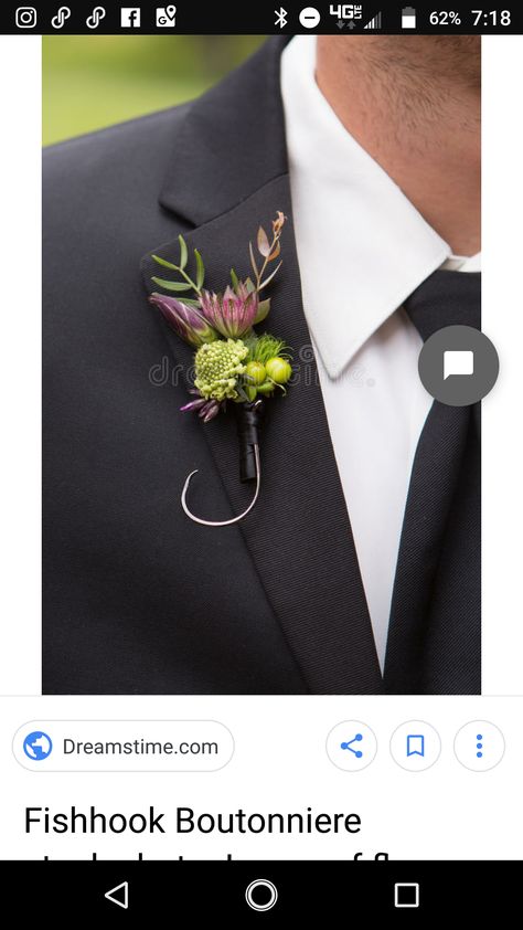 Fishing Boutonniere Wedding Ideas, Sunflower And Fishing Wedding, Groomsmen Proposal Fishing Theme, Fish Hook Boutonniere, Fisherman Wedding Ideas, Fishing Wedding Ideas, Fishing Lure Boutonniere, Fishing Weddings, Fishing Boutonniere