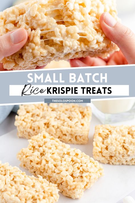 Marshmallow Squares Rice Krispies, Single Rice Krispie Treat, Rice Krispie Treats With Mini Marshmallows, Rice Crispy Treats Marshmellow, Rice Krispie Treats 8x8 Pan, Mini Rice Krispie Treats, Small Batch Rice Krispie Treats, Small Batch Of Rice Krispie Treats, Single Serve Rice Krispie Treat