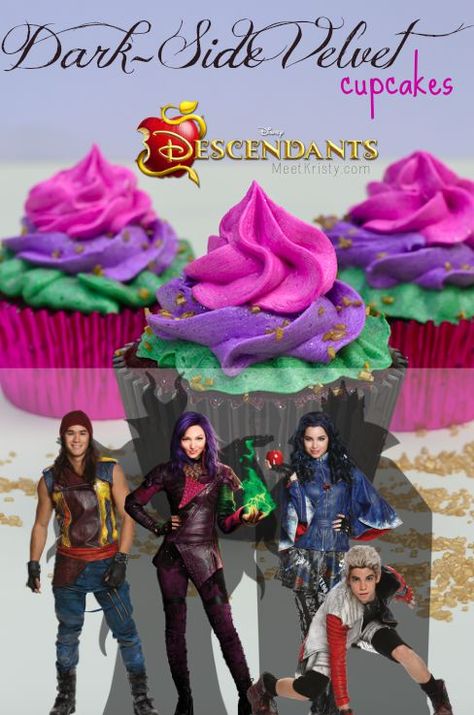 Descendants Cupcakes, Descendants Crafts, Descendants Party Ideas Birthdays, Descendants Cake, Disney Descendants Party, Disney Descendants Movie, Descendants Party, The Descendants, 9th Birthday Parties