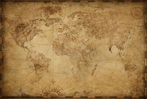 Vintage old world map illustration. Medieval old world map vintage stylization #Sponsored , #ad, #Sponsored, #world, #vintage, #stylization, #map Background Sejarah Aesthetic, World Map Illustration, World Map Vintage, Maps Aesthetic, History Background, Map Wall Mural, Old Paper Background, Antique World Map, Map Illustration