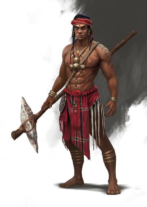 Maori Warrior Fantasy Art, Monk Rpg, Inca Warrior, Warrior Monk, Warrior Character, Dc Costumes, Viking Character, Warrior Drawing, Warriors Illustration