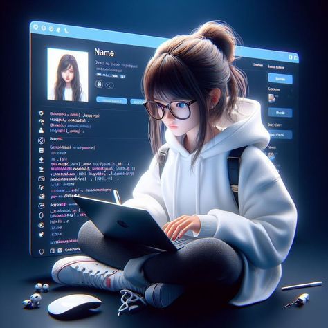 Anime Photo Profile Cool, Programmer Girl, Coder Girl, Hacker Girl, Beautiful Profile Pictures, Anime Show, Girly Dp, Insta Profile Pic, Cute Cartoon Pictures