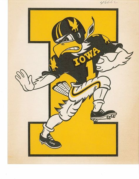 Herky Editorial Cartooning, Iowa Football, Iowa Hawkeye Football, Hawkeye Football, Iowa Hawkeye, Eagle Mascot, Eagle Art, Sports Team Logos, Retro Sports