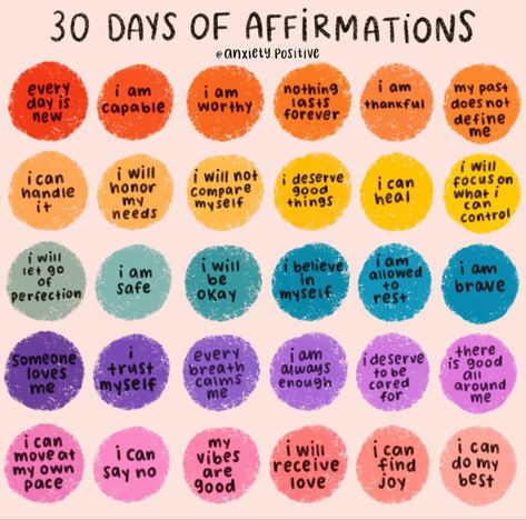 Positive Affirmations For Kids, Mental Health Activities, Racing Thoughts, Affirmations For Kids, Happy July, Mindfulness For Kids, Art Therapy Activities, Therapy Worksheets, Positive Self Affirmations