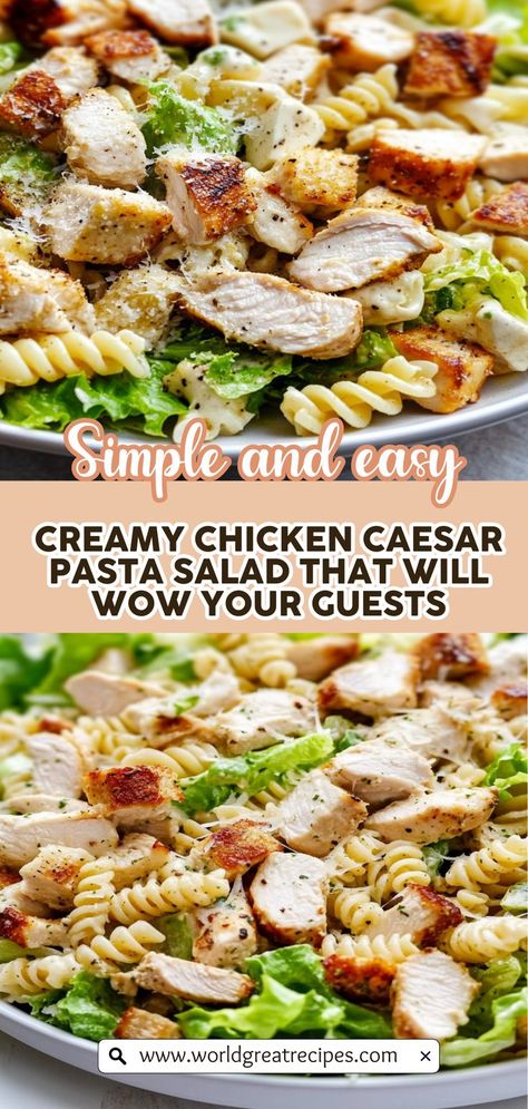 Chicken Bacon Ceaser Pasta Salads, Easy Pasta Salad With Chicken, Chicken Bacon Caesar Pasta Salad, Chicken Caesar Pasta Salad Recipes, Caesar Salad Pasta Recipe, Viral Chicken Caesar Pasta Salad, Cesar Salad Pasta Recipe Easy, Pasta Caesar Salad Recipes, Ceasar Salad Pasta Salad Recipes